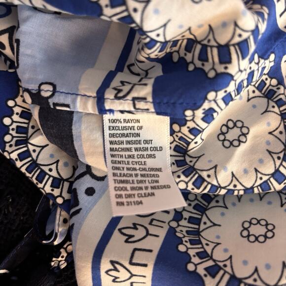 Crown and Ivy Tunic Dress size XS Blue White Black Rayon - Picture 7 of 7
